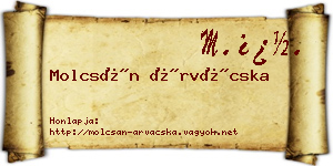 Molcsán Árvácska névjegykártya